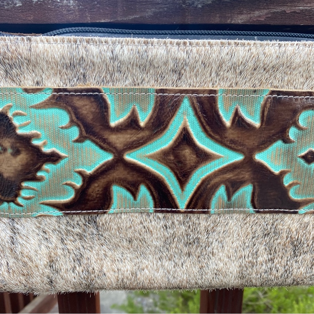 Holy Cow Couture Ranch Hand, hair on hide and leather crossbody purse